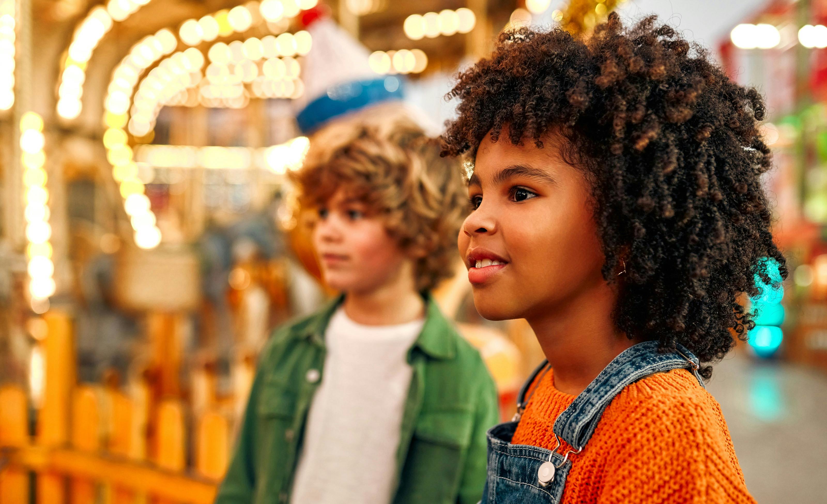 Two children enjoying the festive season