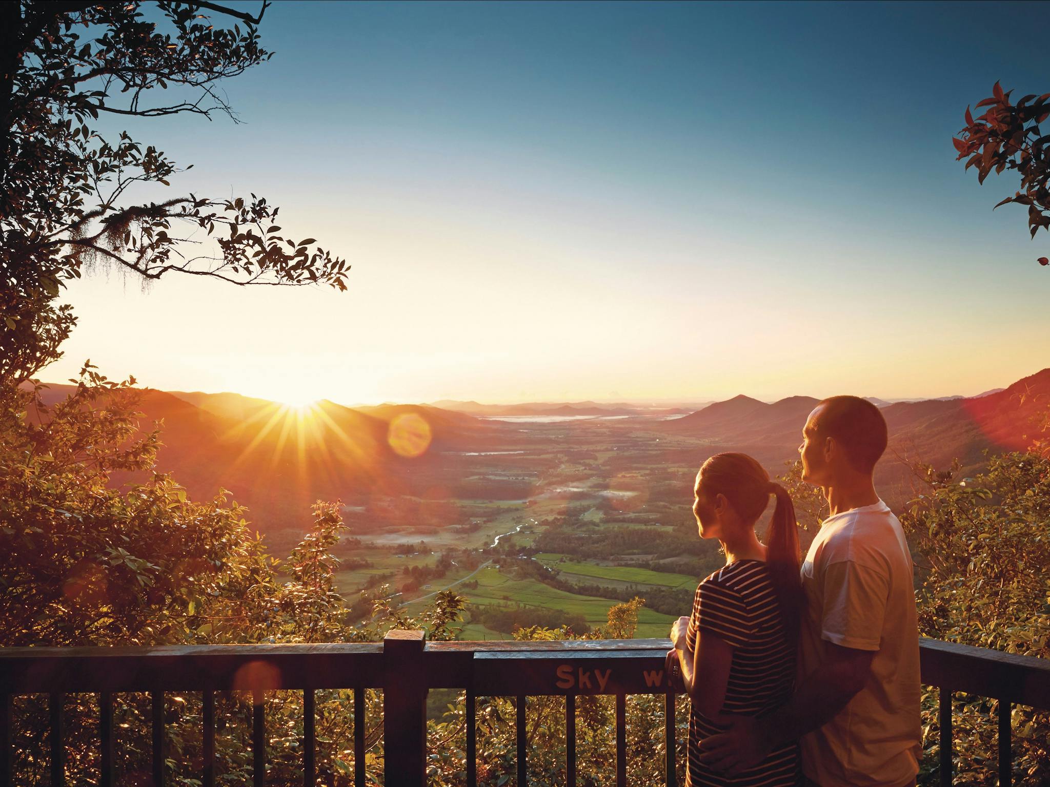 Couple at Sky Window lookout with Pioneer Valley view. Couple at Sky Window lookout with Pioneer Valley view.