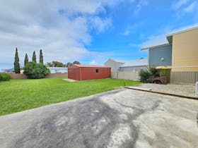 Backyard with plenty of on site parking