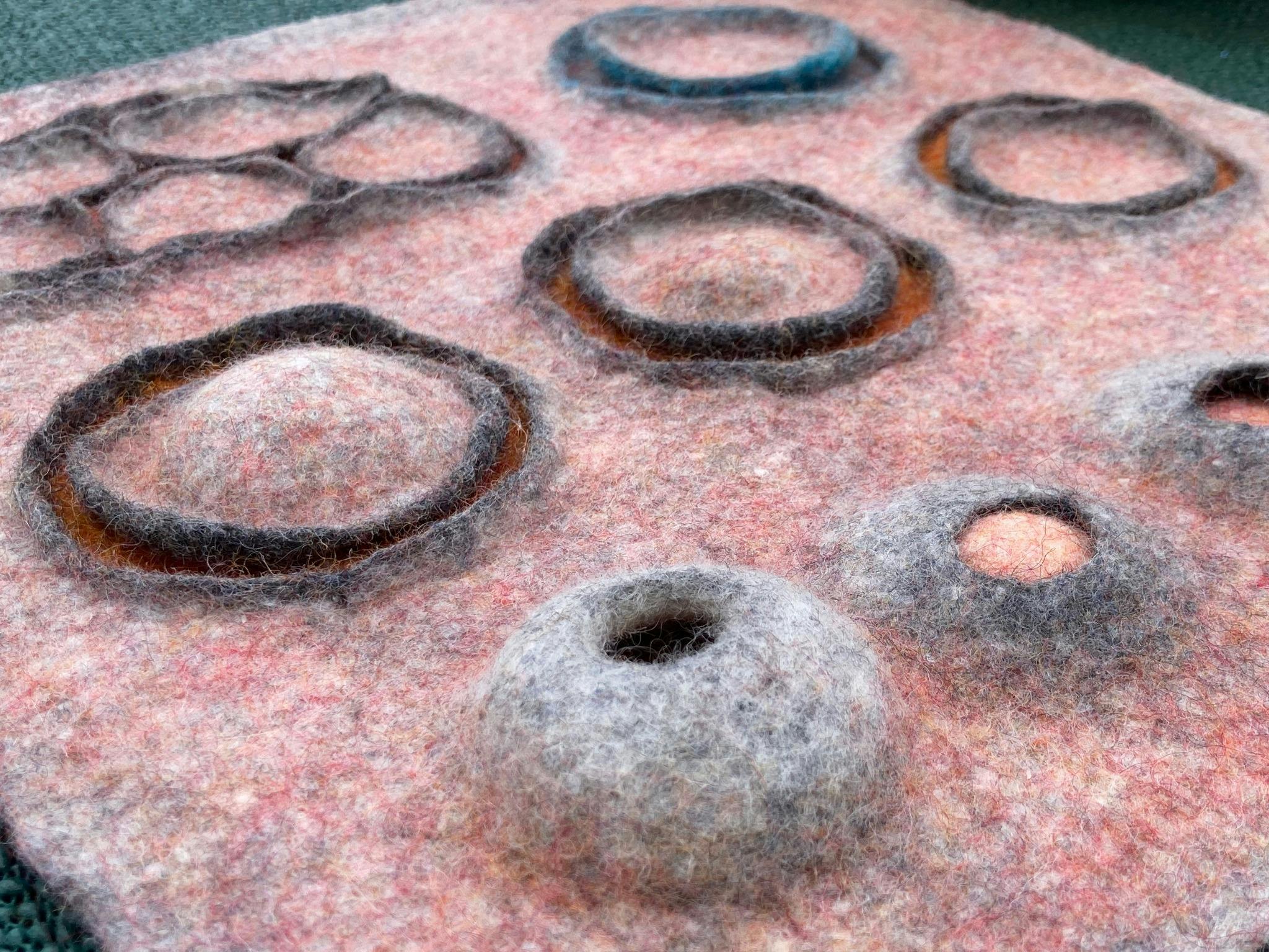 sculptural felt with surface design techniques