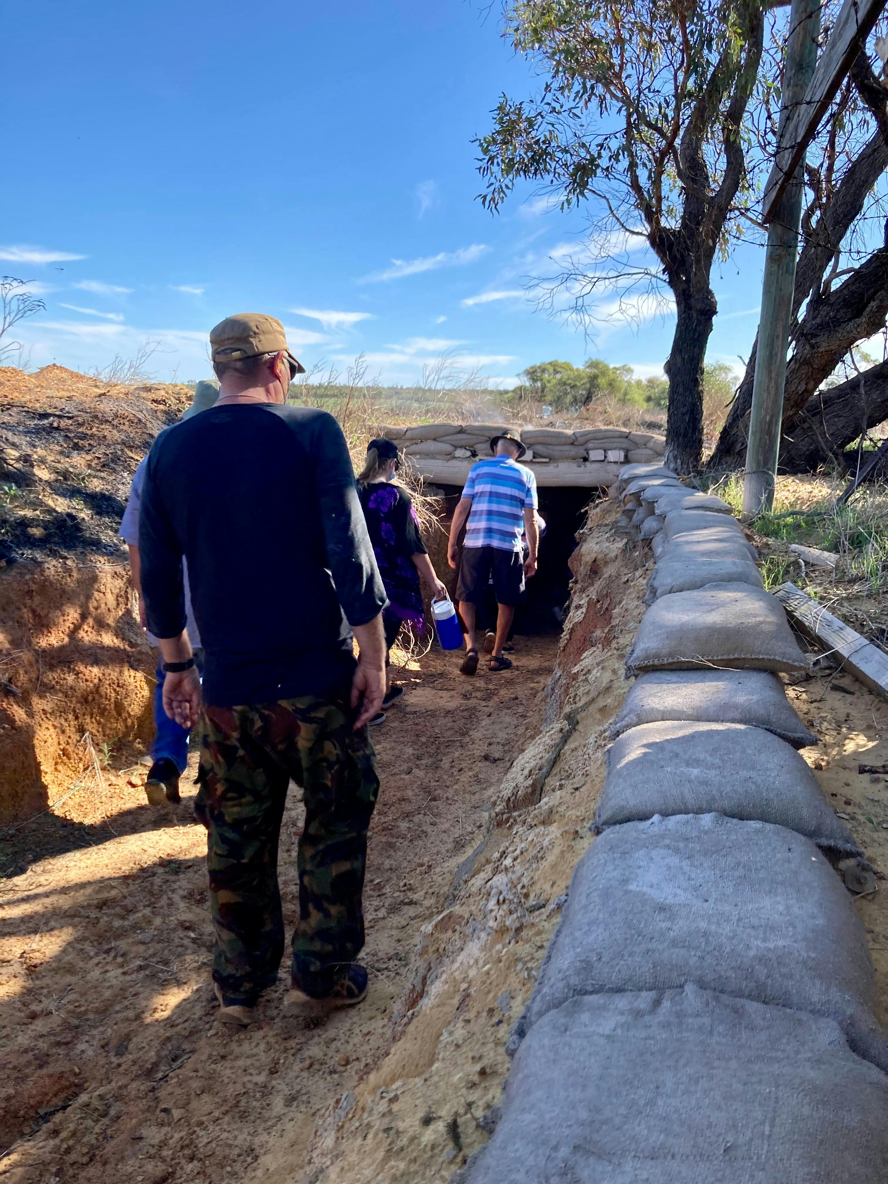 Entering Leane's Trench at the Gallipoli Trench Project while on tour with New Leaf Connect