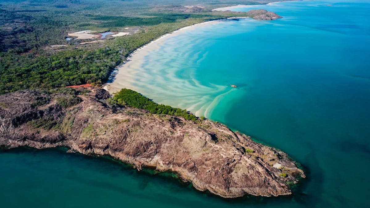 aerial image of tip of australia
