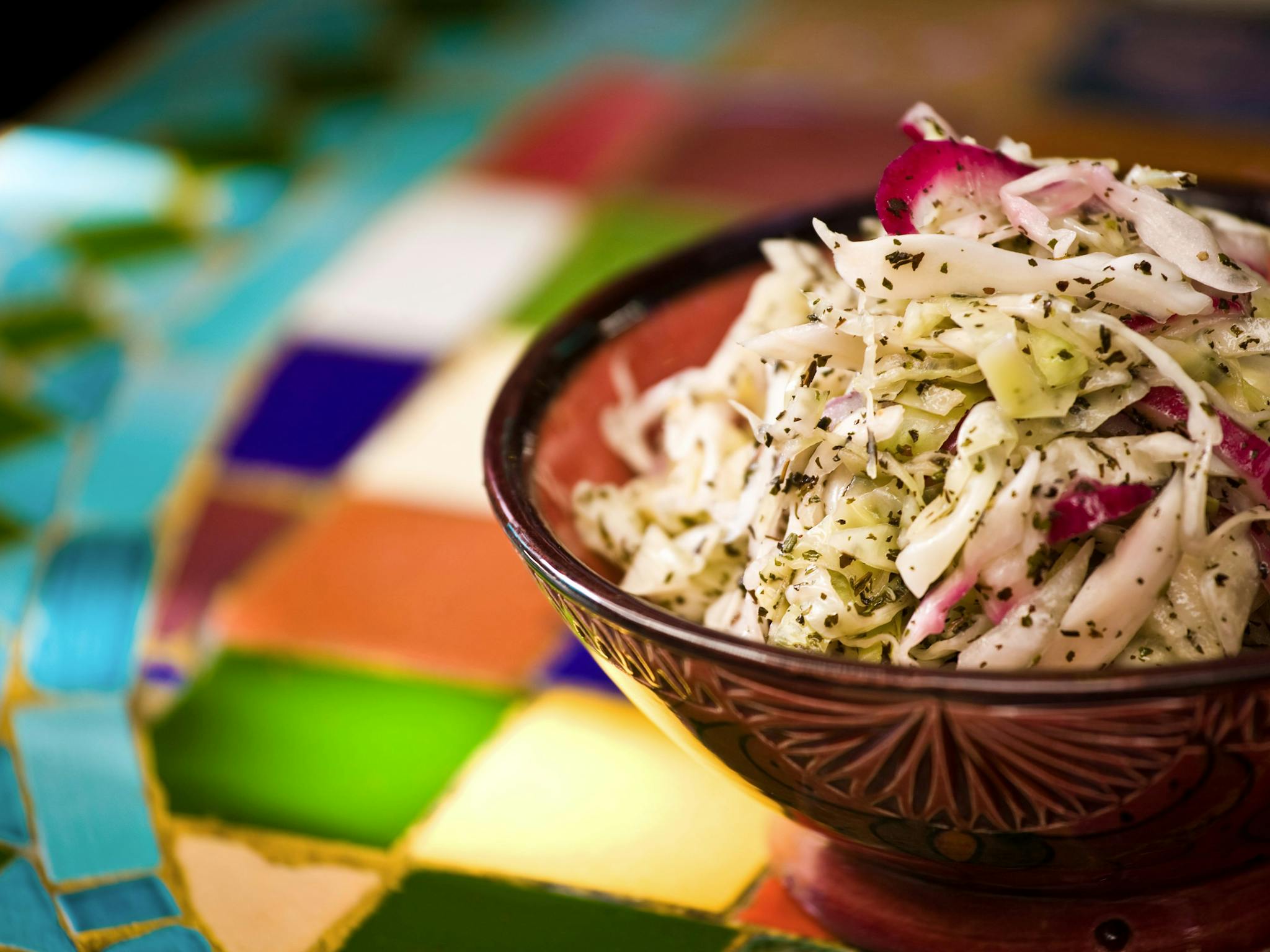 Cabbage and mint salad