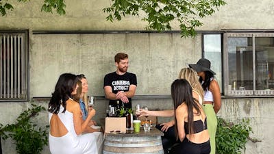 James is leading the wine tasting at Lerida Estate