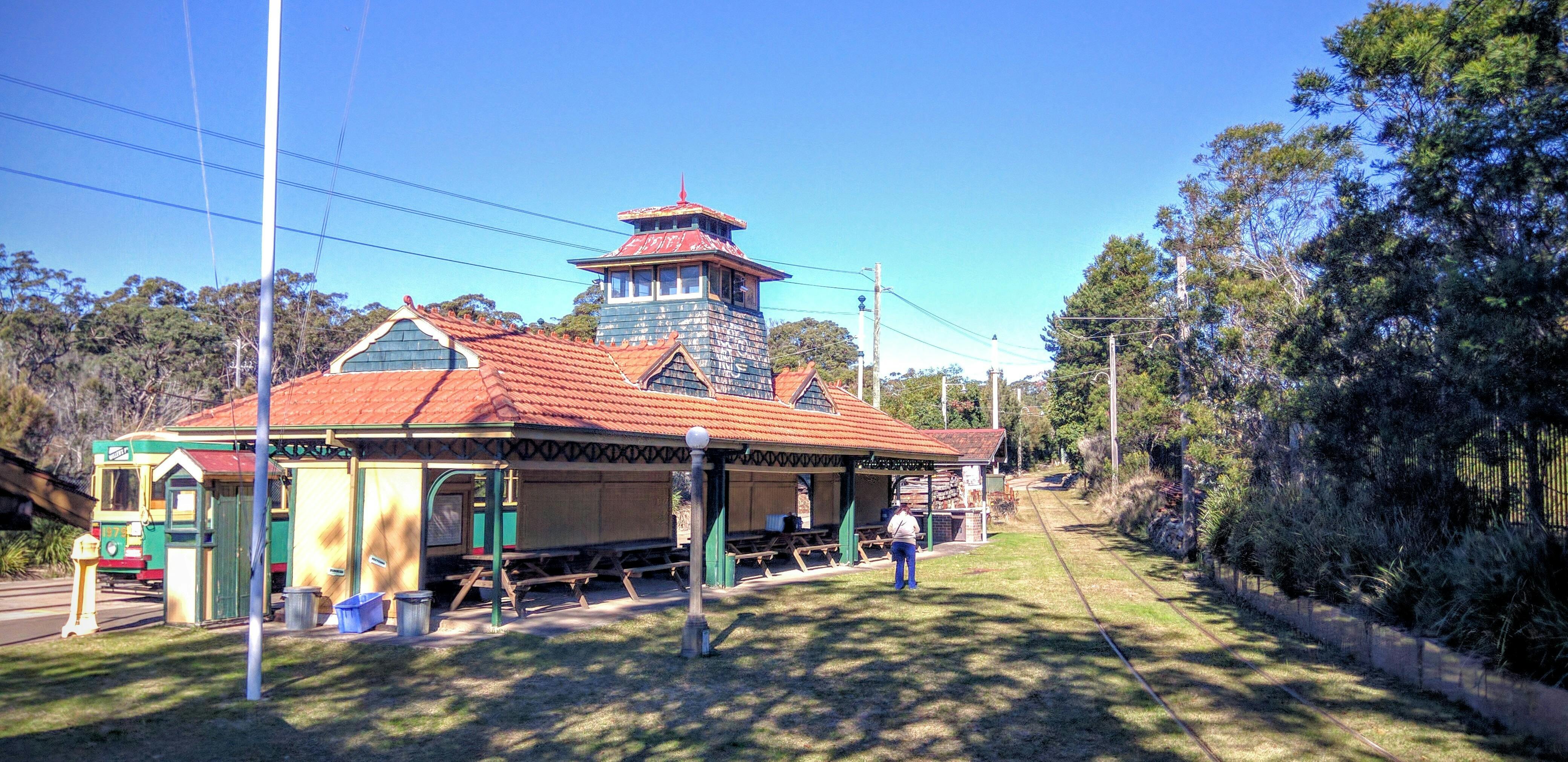 Tram stop at Sydney Tramway Museum