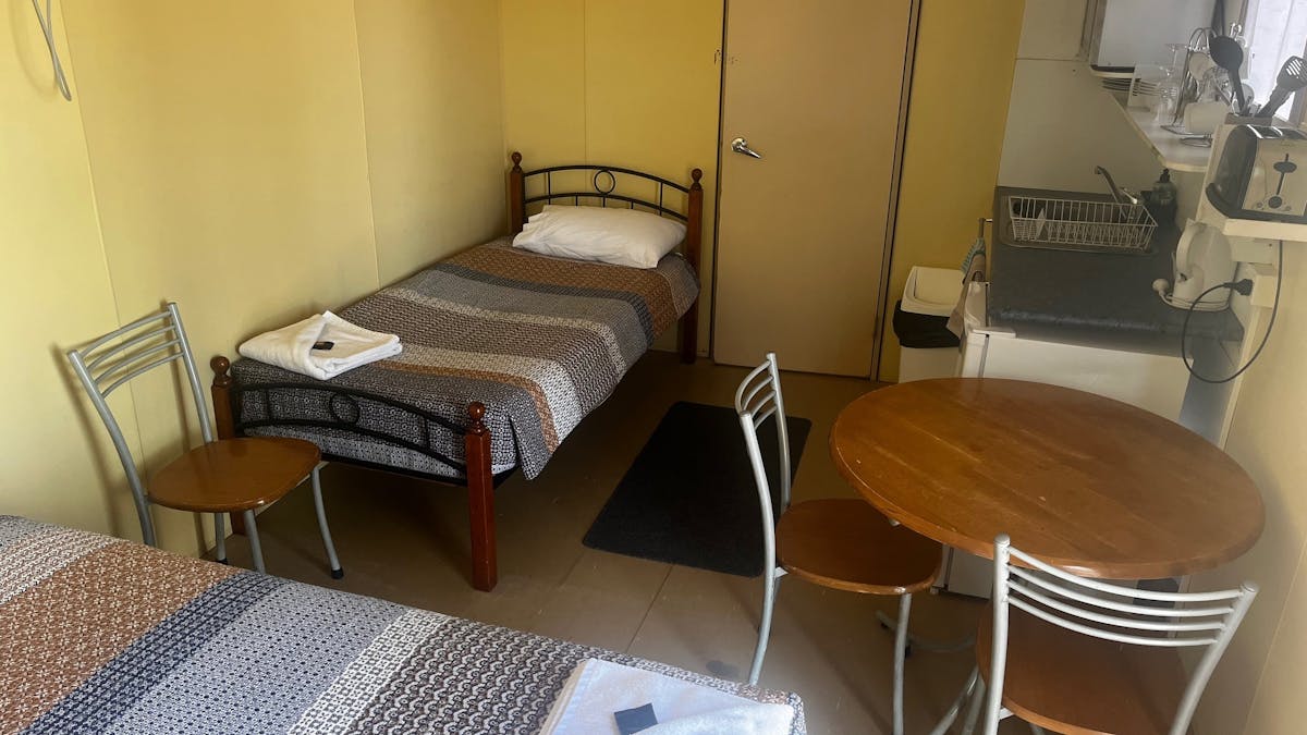 Cabin 2 - double and dingle beds with ensuite and kitchenette