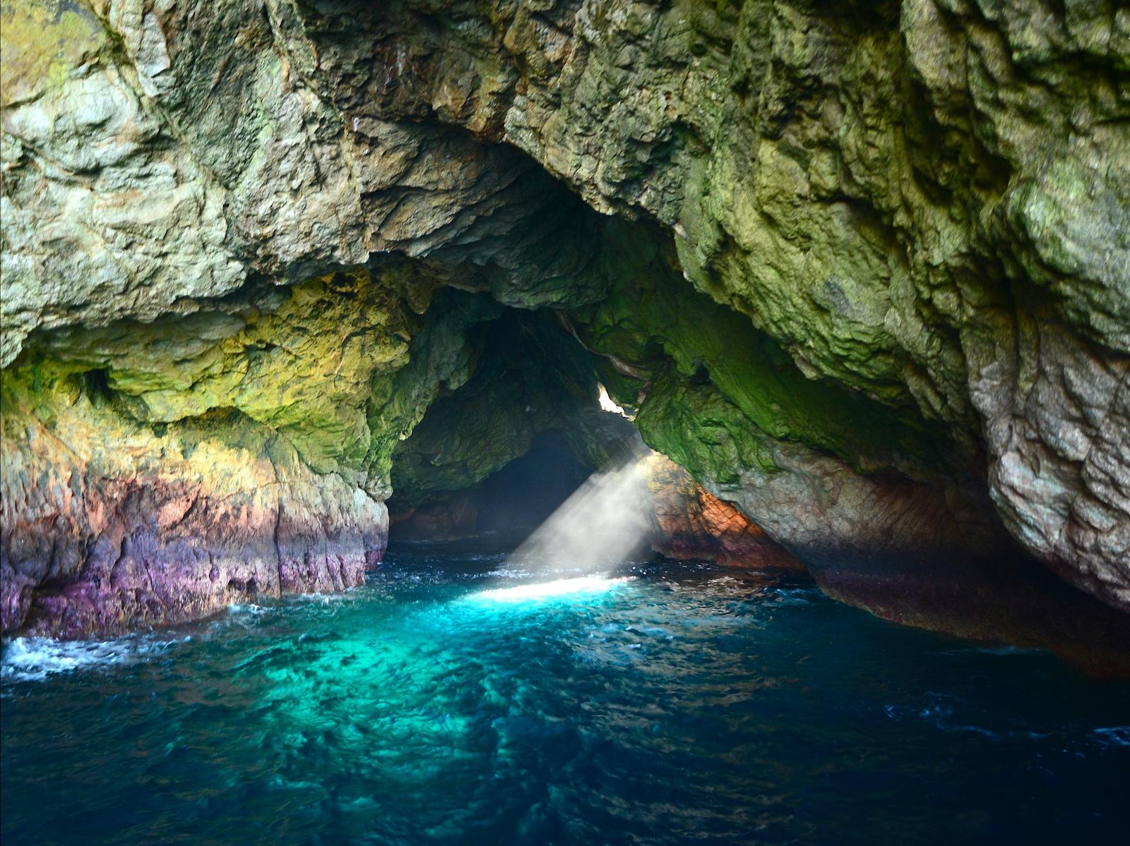 Magical colours and light illuminate the caves