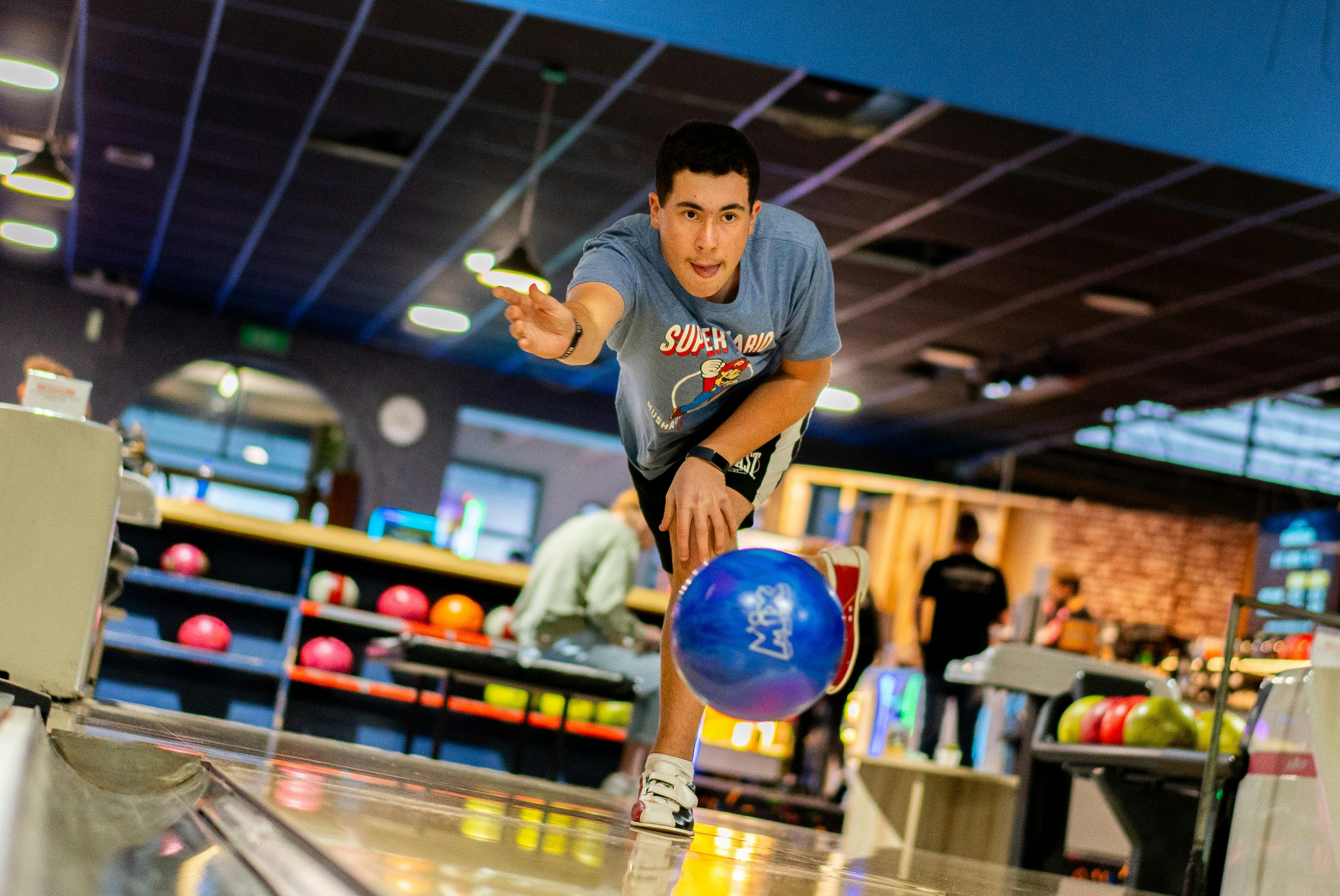 Bowling is a sport and a social activity that anyone can do