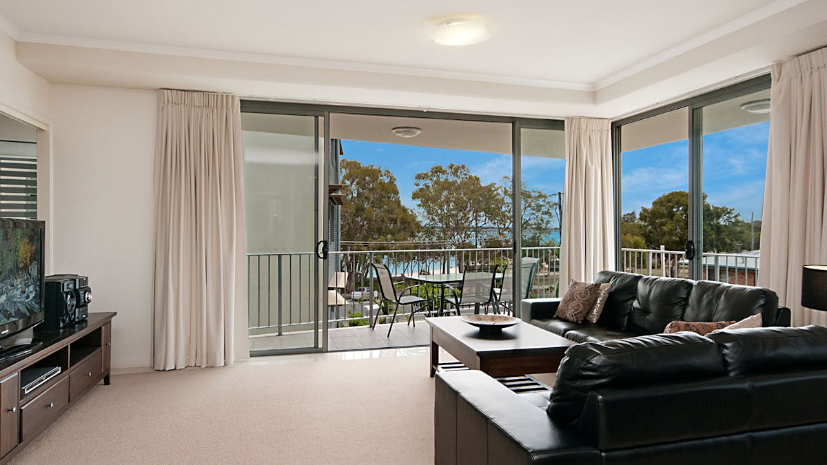 Water views from lounge room over balcony