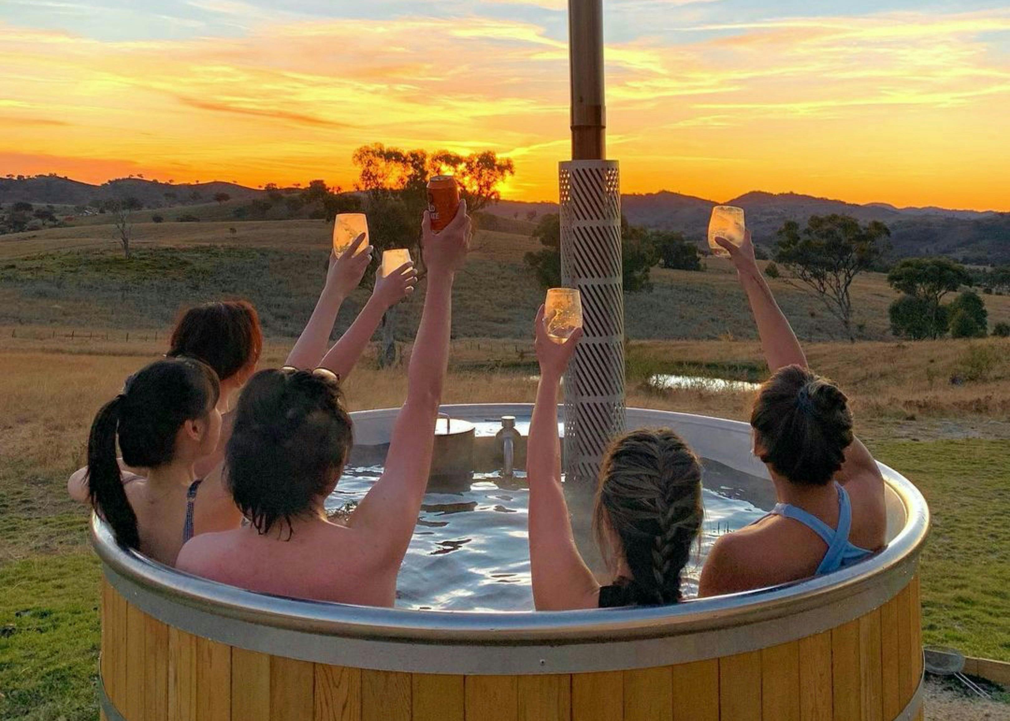 There is nothing better than soaking in our hot tub with your friends whilst watching the sunset
