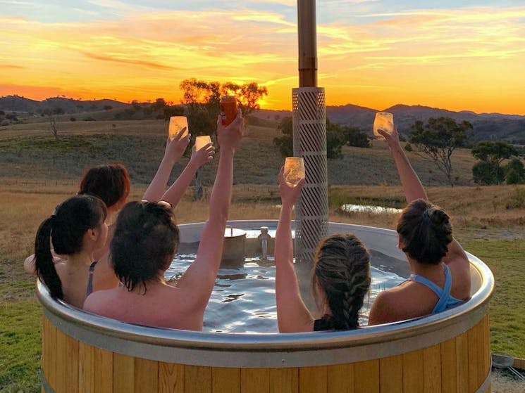 There is nothing better than soaking in our hot tub with your friends whilst watching the sunset