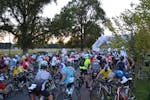 A group of riders at the start of the 2019 Tumut Cycle Classic,  Snowy Valleys NSW