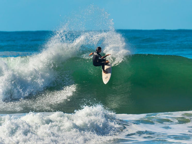 Surfing at Sawtell Beach