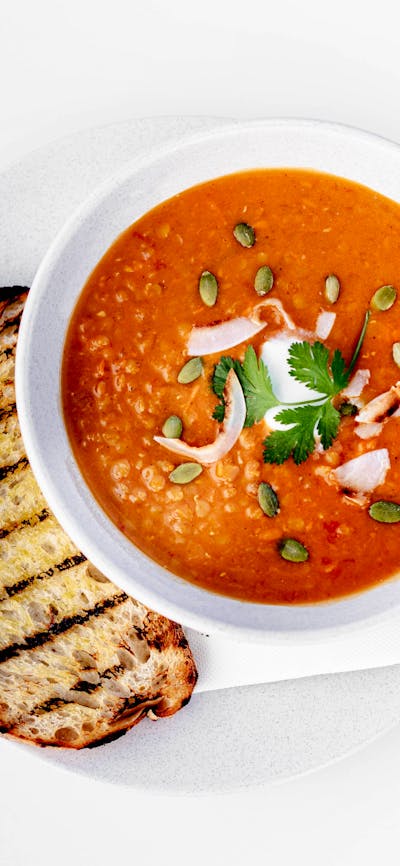 Soup of the day w/ sourdough toast (gf*, df*)