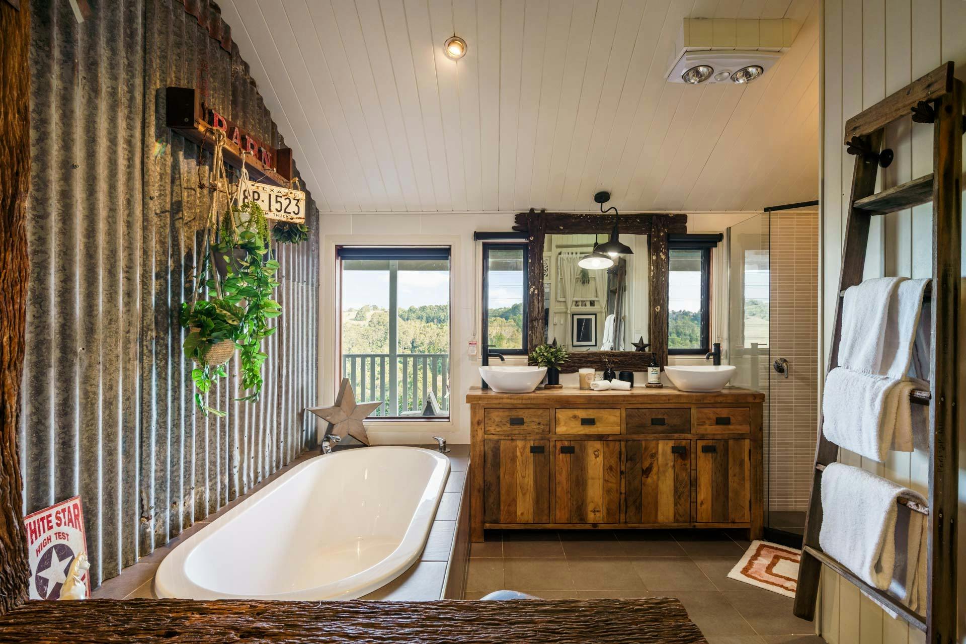 Master bedroom ensuite with a view