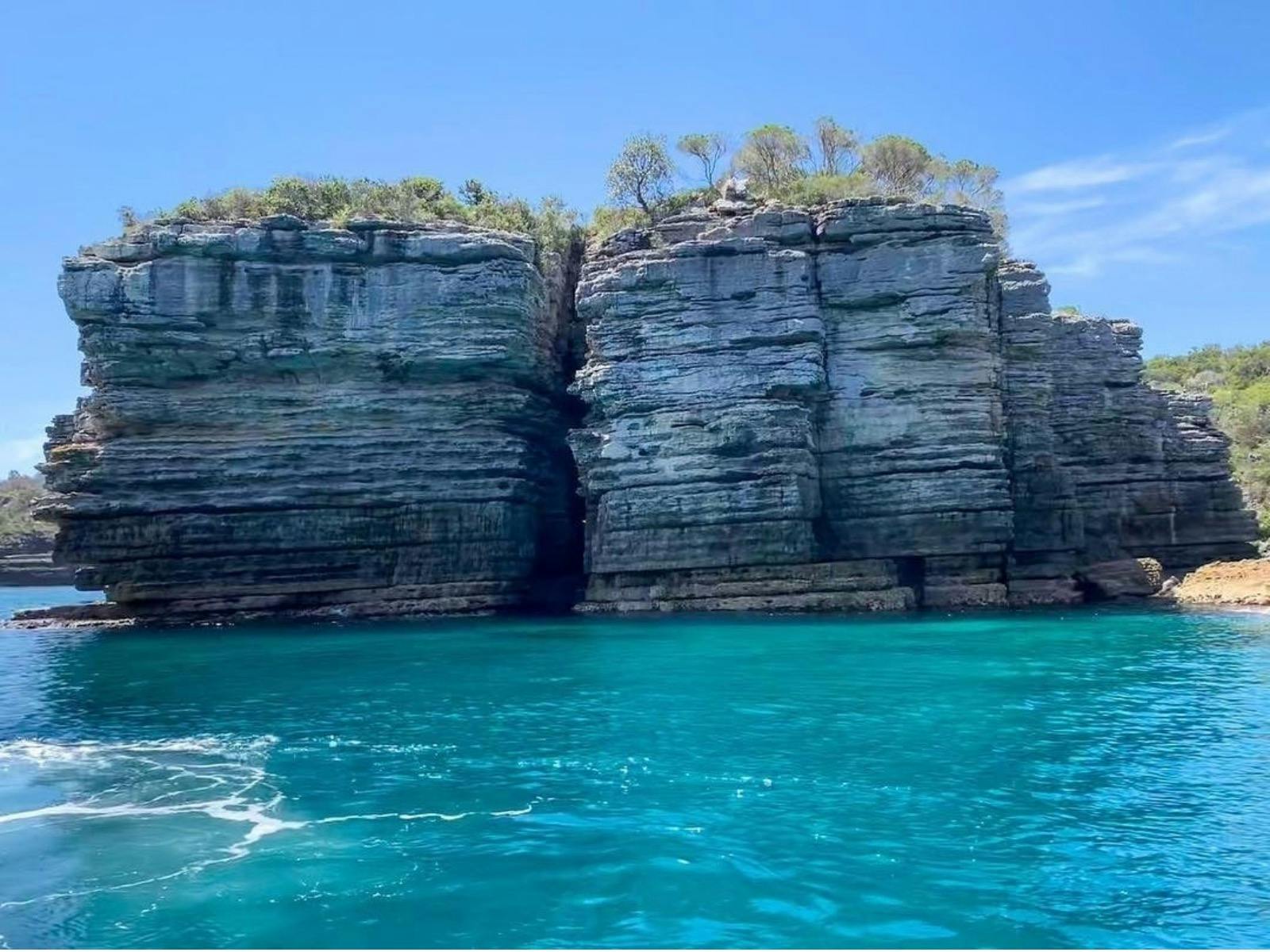 Stunning cliffs overlooking the bay.