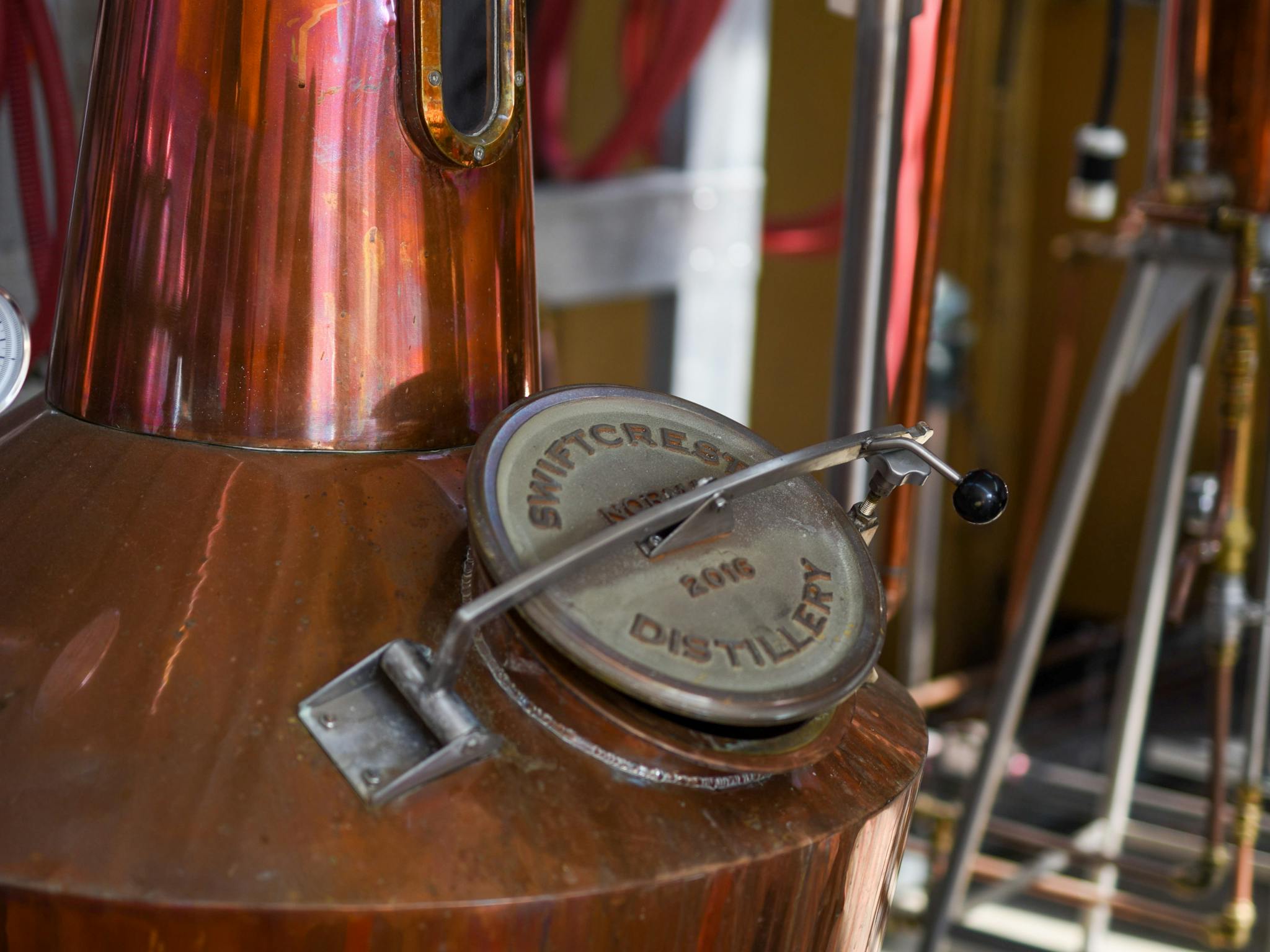 close up of the distillery still