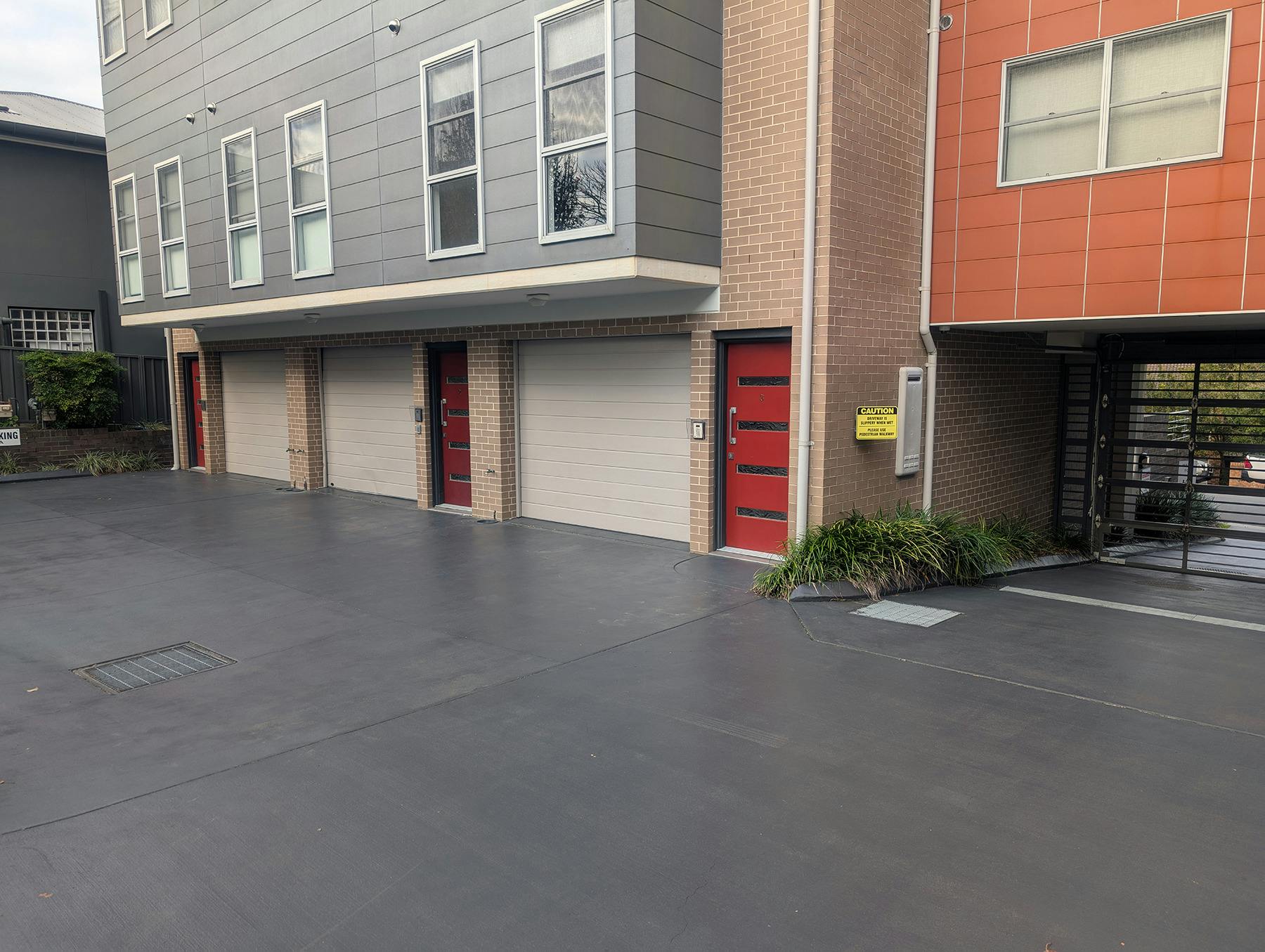 The Garages of a small number of the Two Bedroom Apartments located at the property