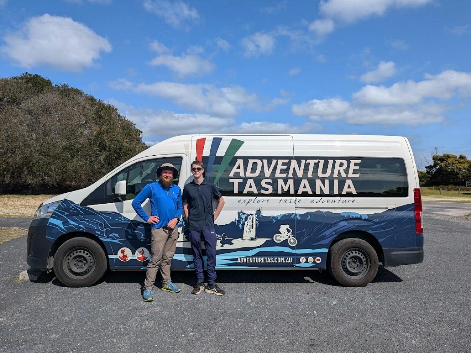 Picture of the Adventure Tasmania van with people