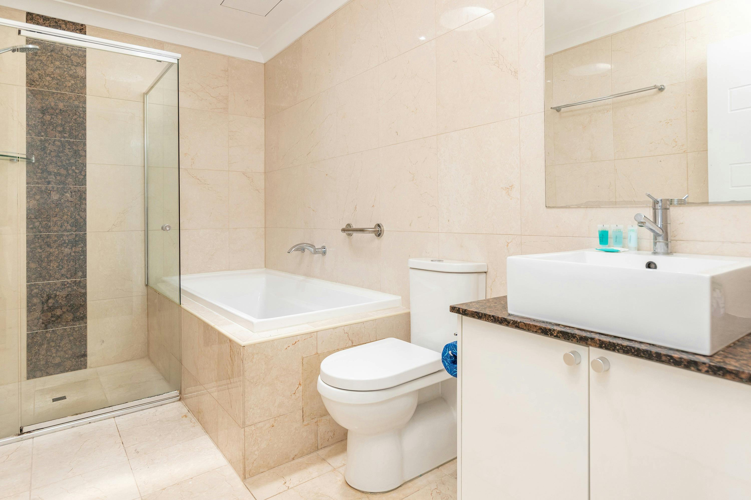 Bathroom with separate bath and shower