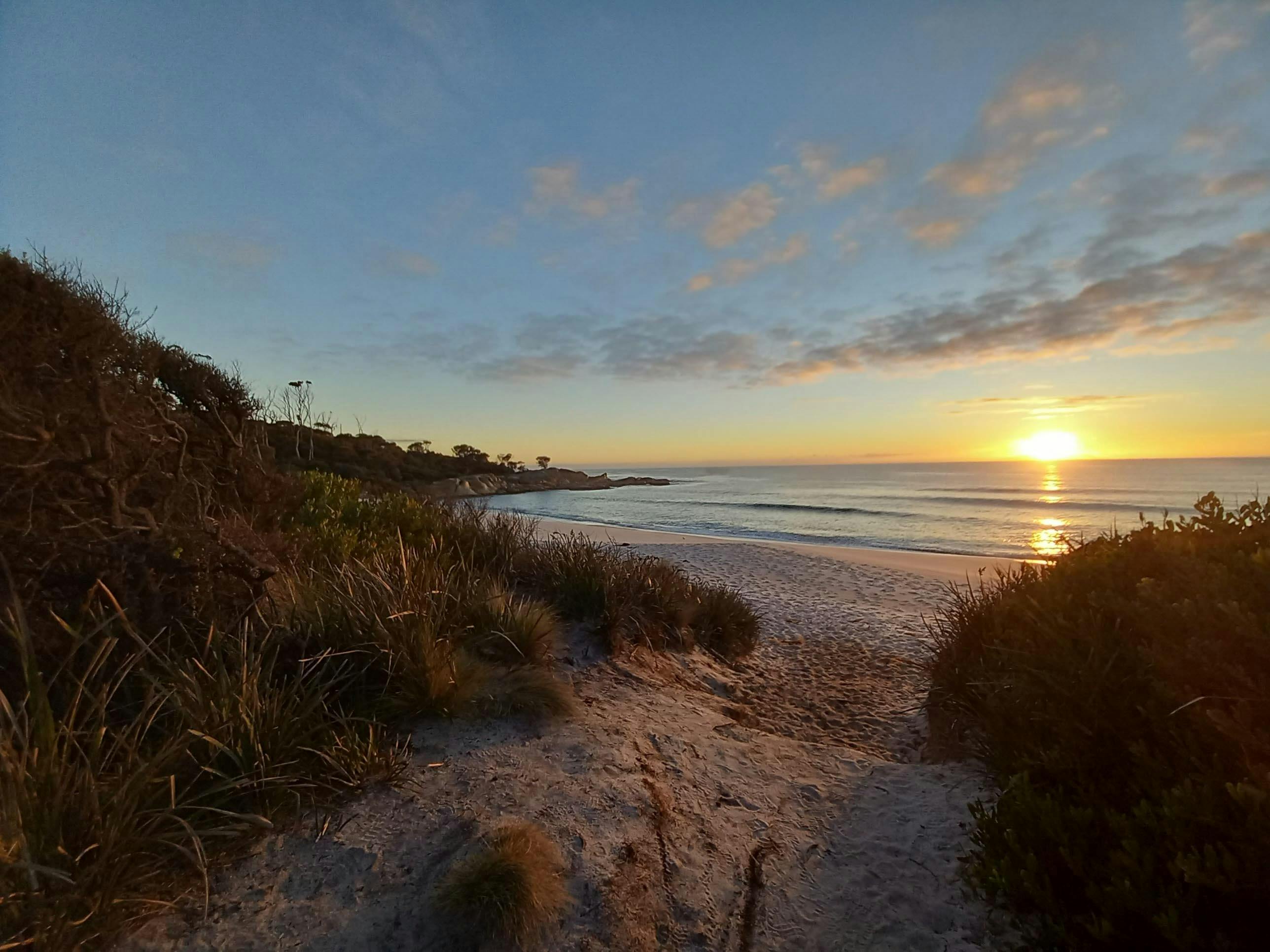 Bay of Fires sunrise at Baileys Beach