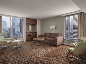Internal view of Melbourne Marriott Hotel's  King Suite
