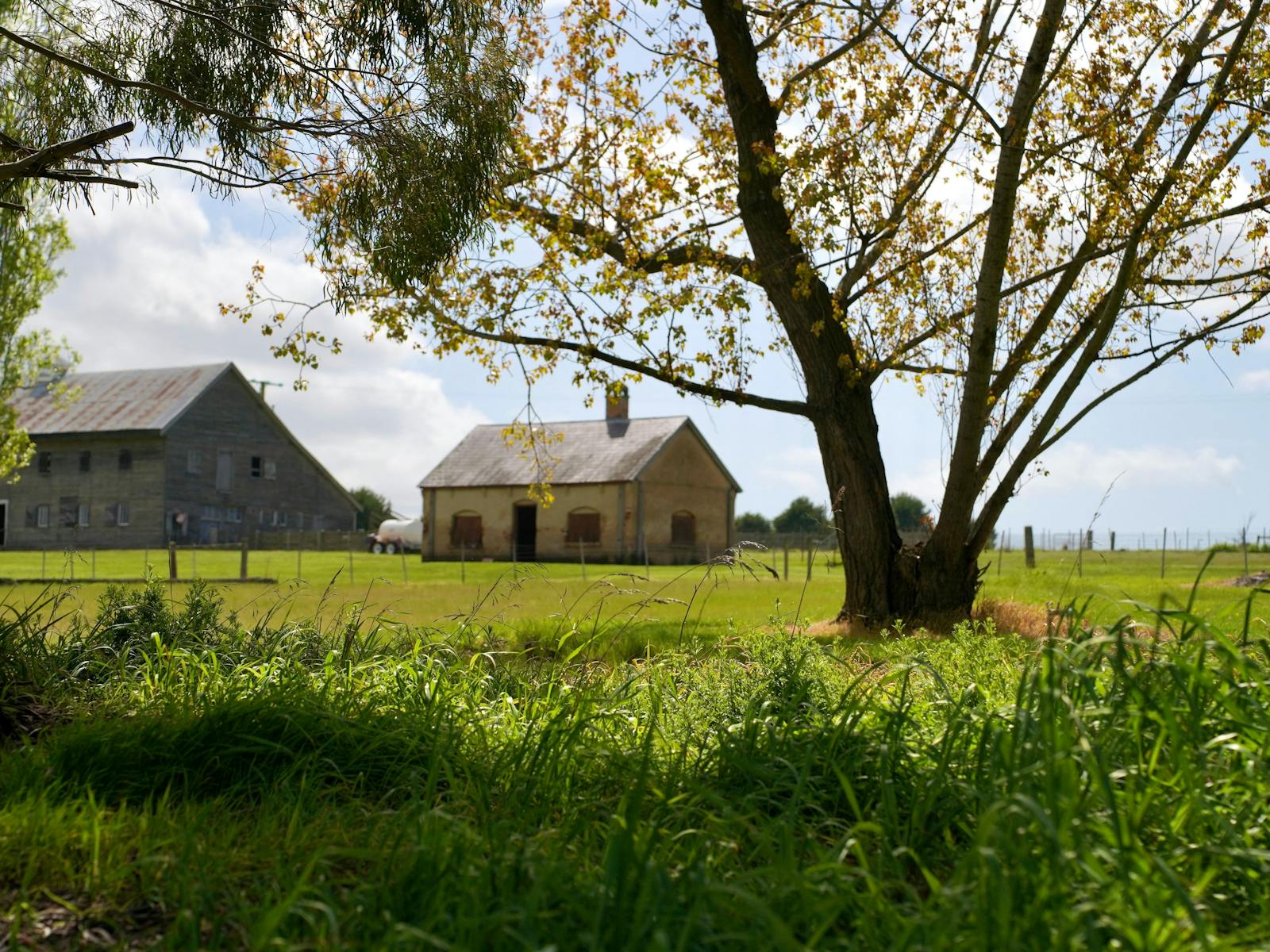 Beautiful views of cottages in fields