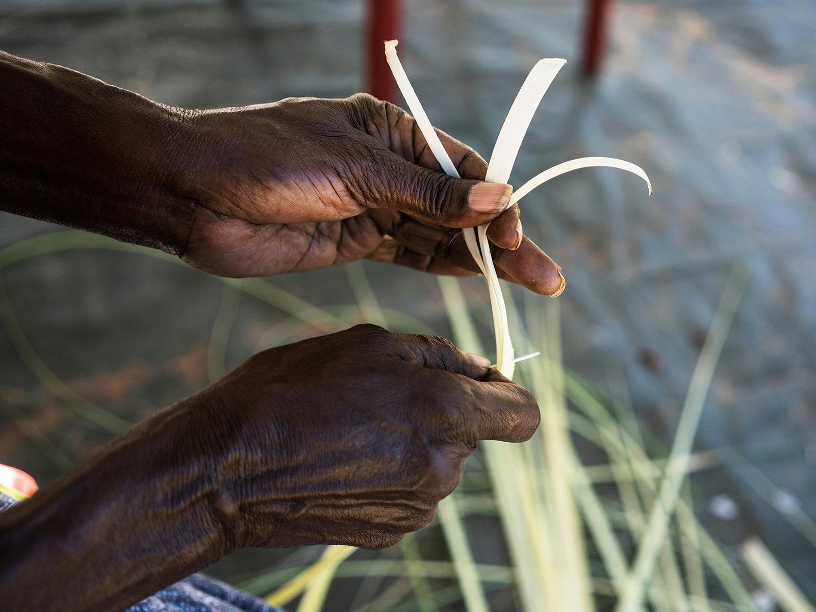 the pandanas (miyari) being prepared