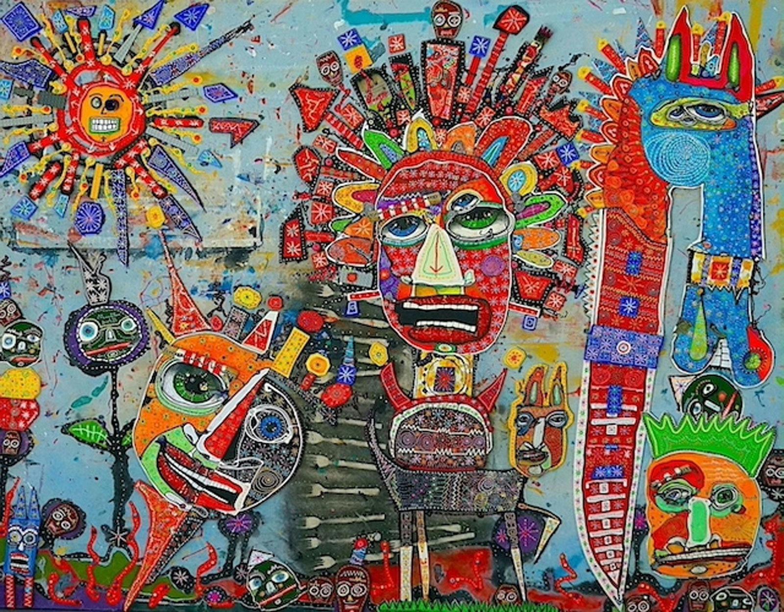 The Coming of Odious 2022 mixed media on canvas
