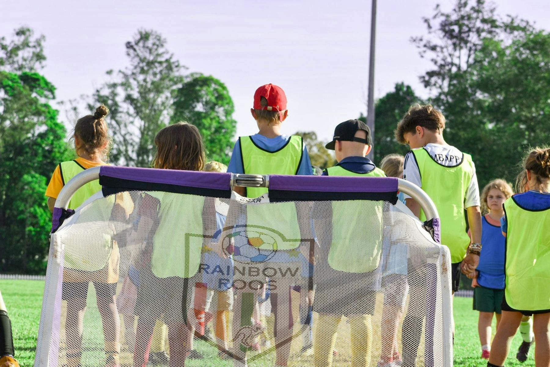 Children  playing soccer