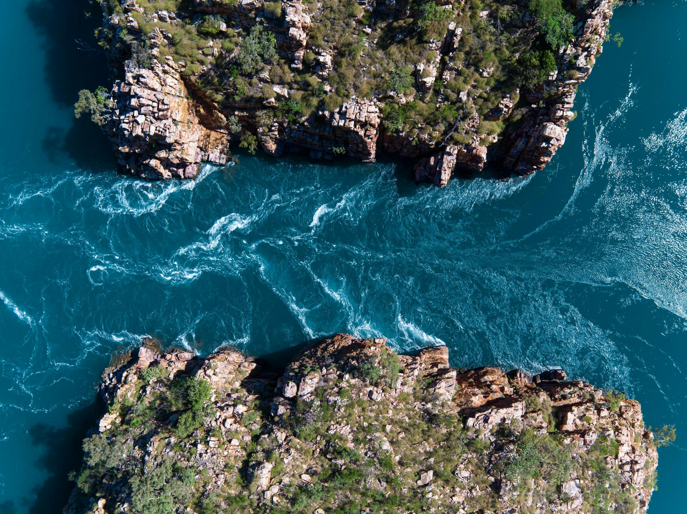 Aerial view of the Horizontal Falls, Talbot Bay