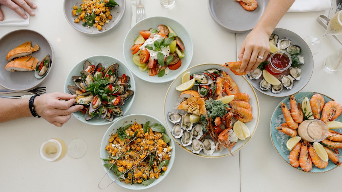 Variety of dishes from Seafood Buffet. Variety of dishes from Seafood Buffet.