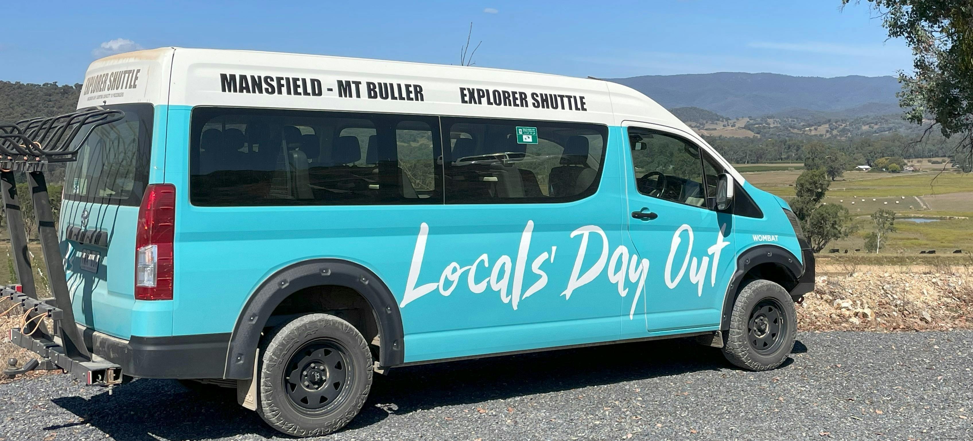 The Locals Day Out 10 seater van which can carry 6 bikes.