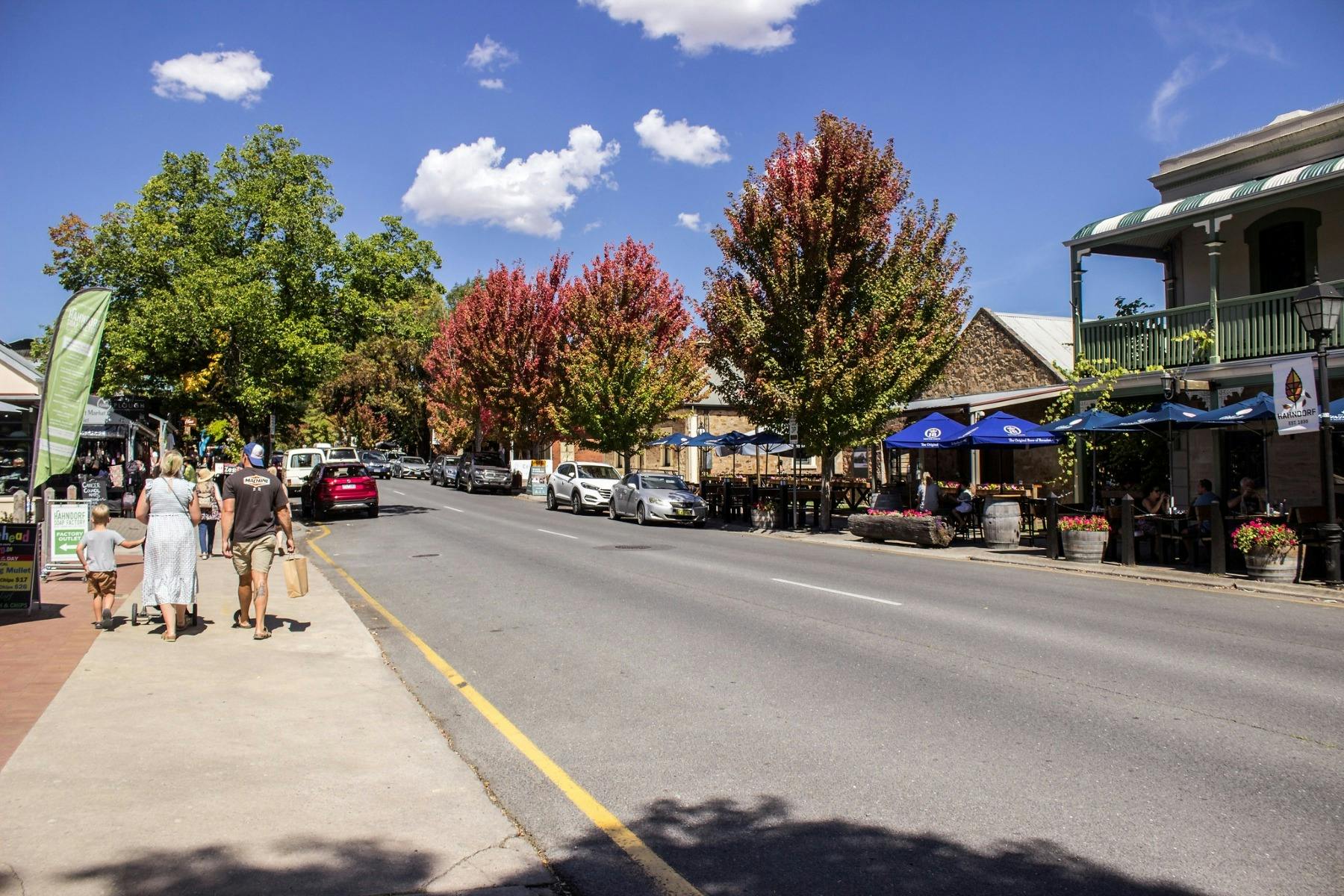 Mount Barker Road (main street) in Hahndorf
