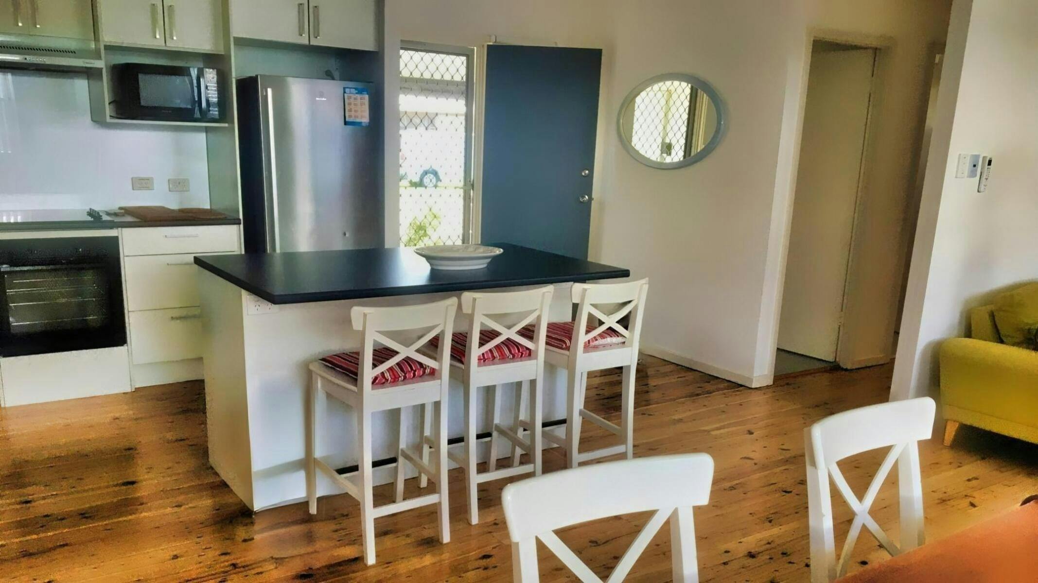 Open plan kitchen and dining area