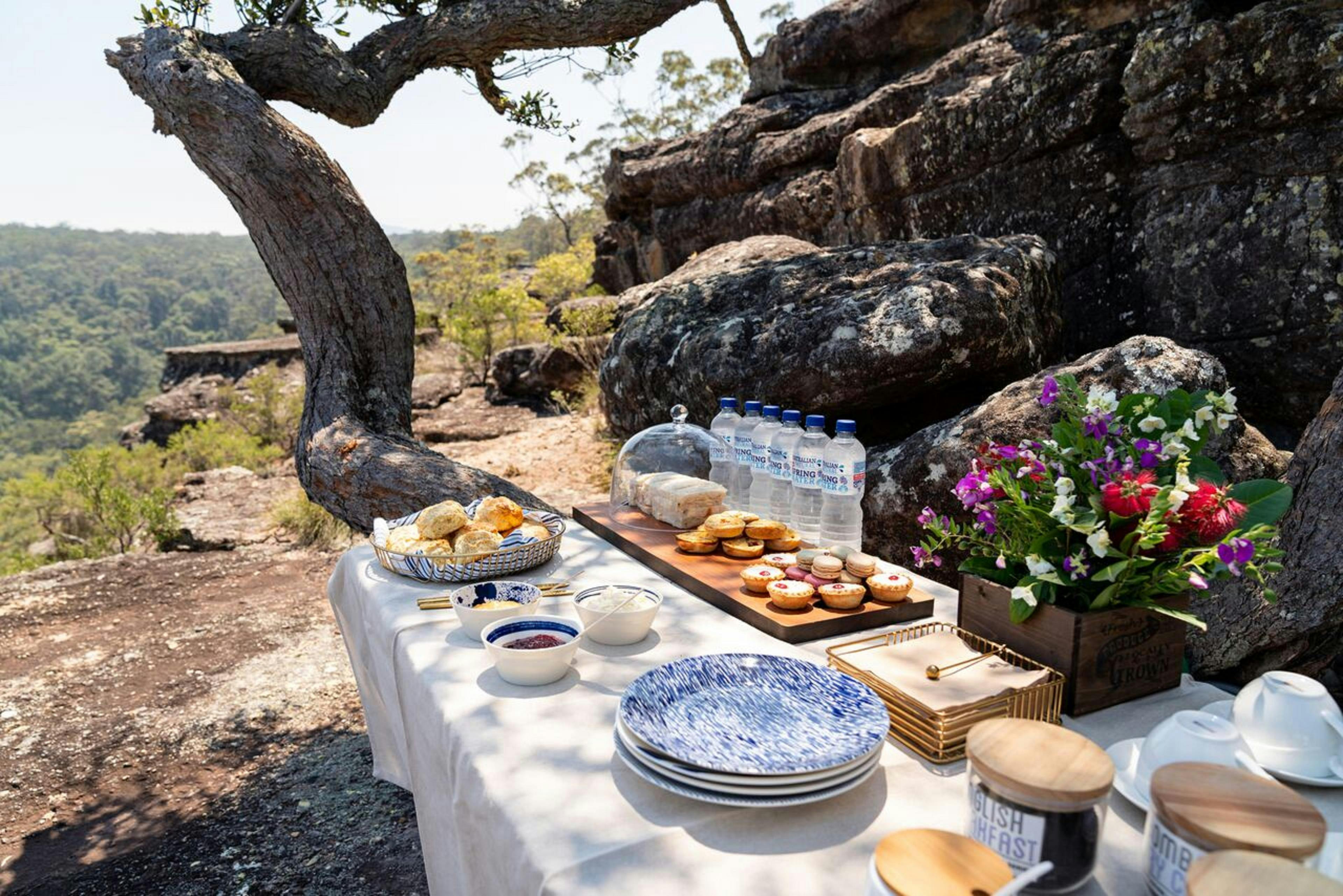 Clifftop High Tea, Bugong National Park, Shoalhaven, Prosecco Scones