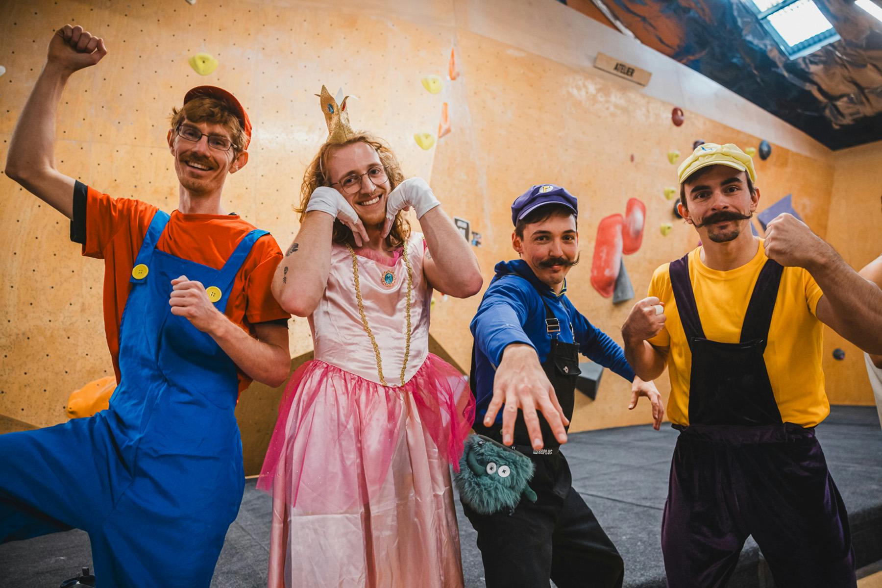 A Super Mario Bros themed team climbing squad