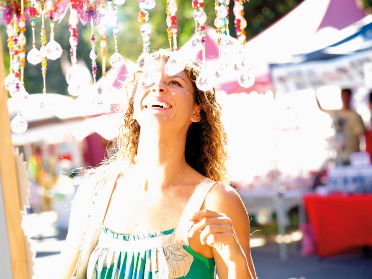 Lady shopping at markets