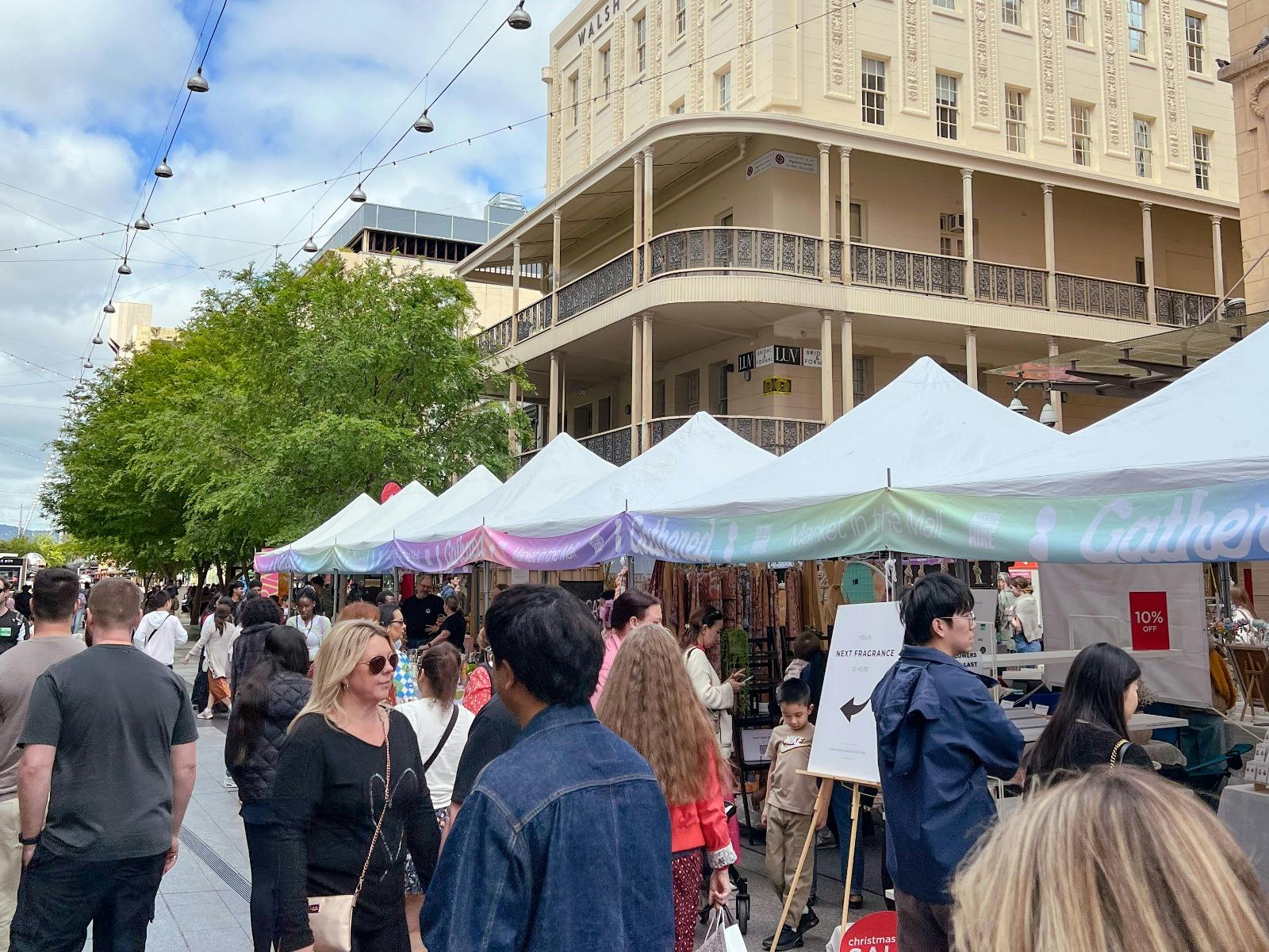 Gathered Market in the Mall