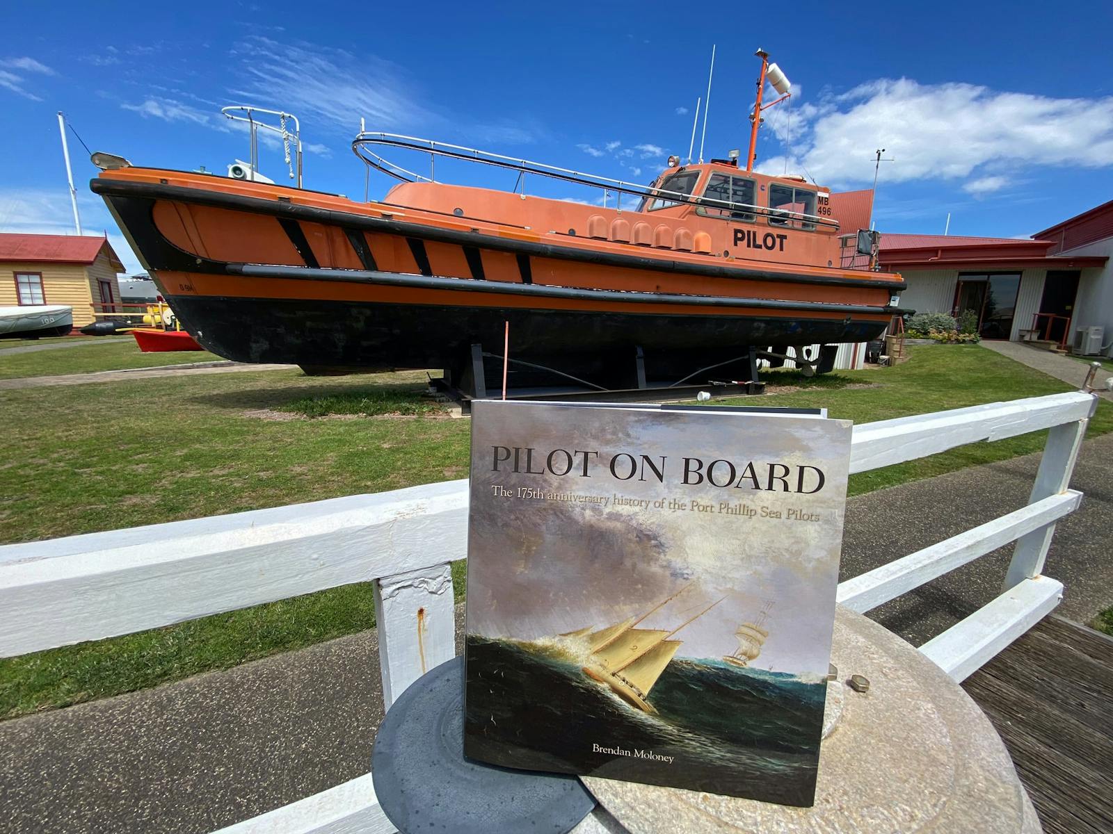 Orange Pilot Vessel with Pilot on Board Book Cover