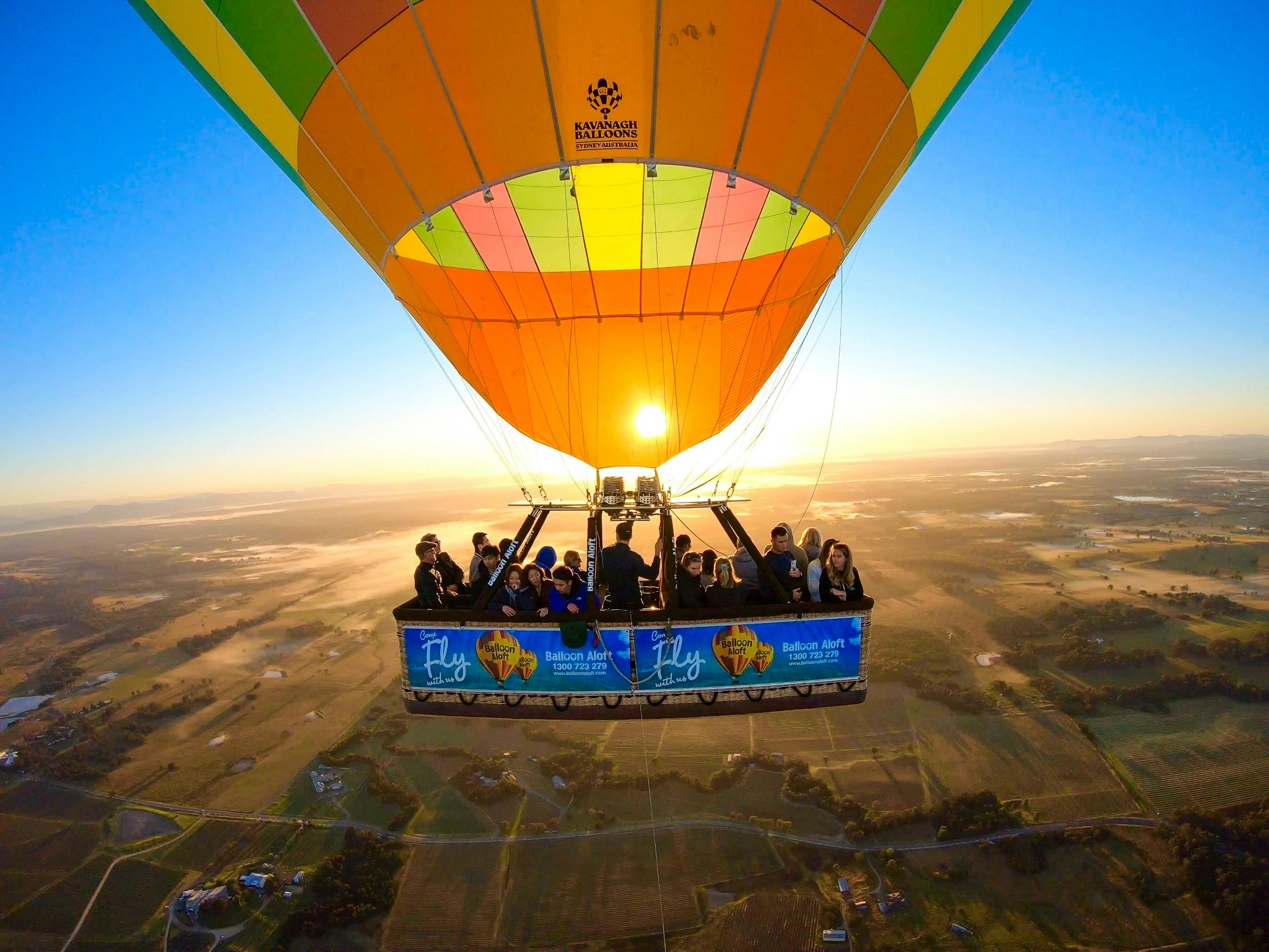 Passengers aboard Balloon flight over Byron Bay