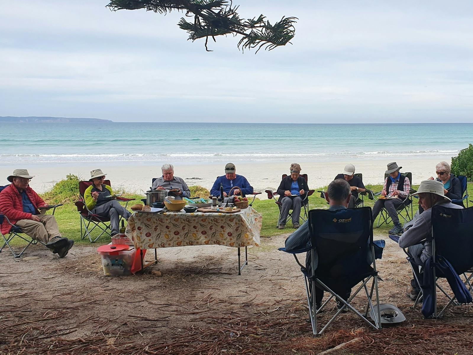 Picnic lunch on Hedonistic Hiking's South West Coast and Grampians Tour