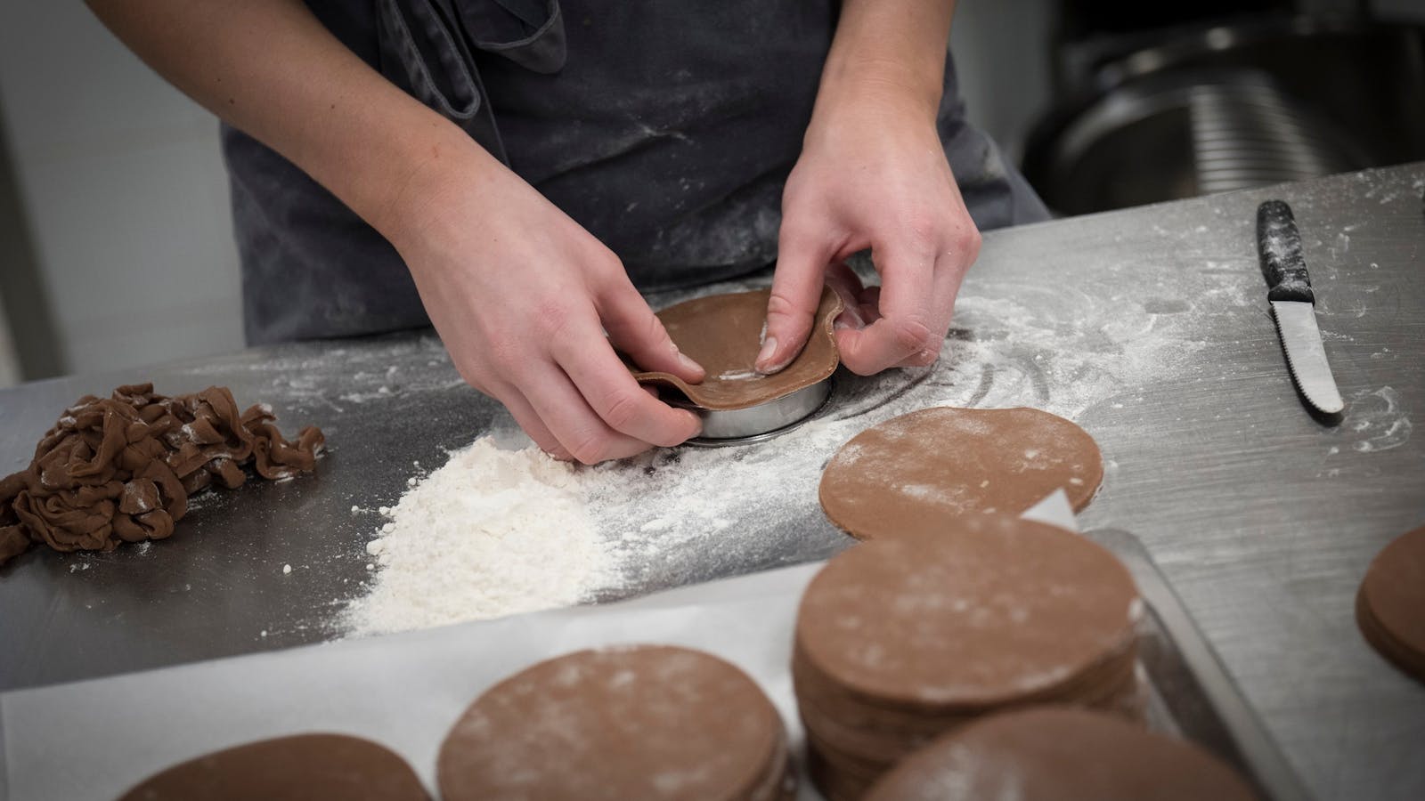 Inside the kitchen  at The Icky Sticky Patisserie