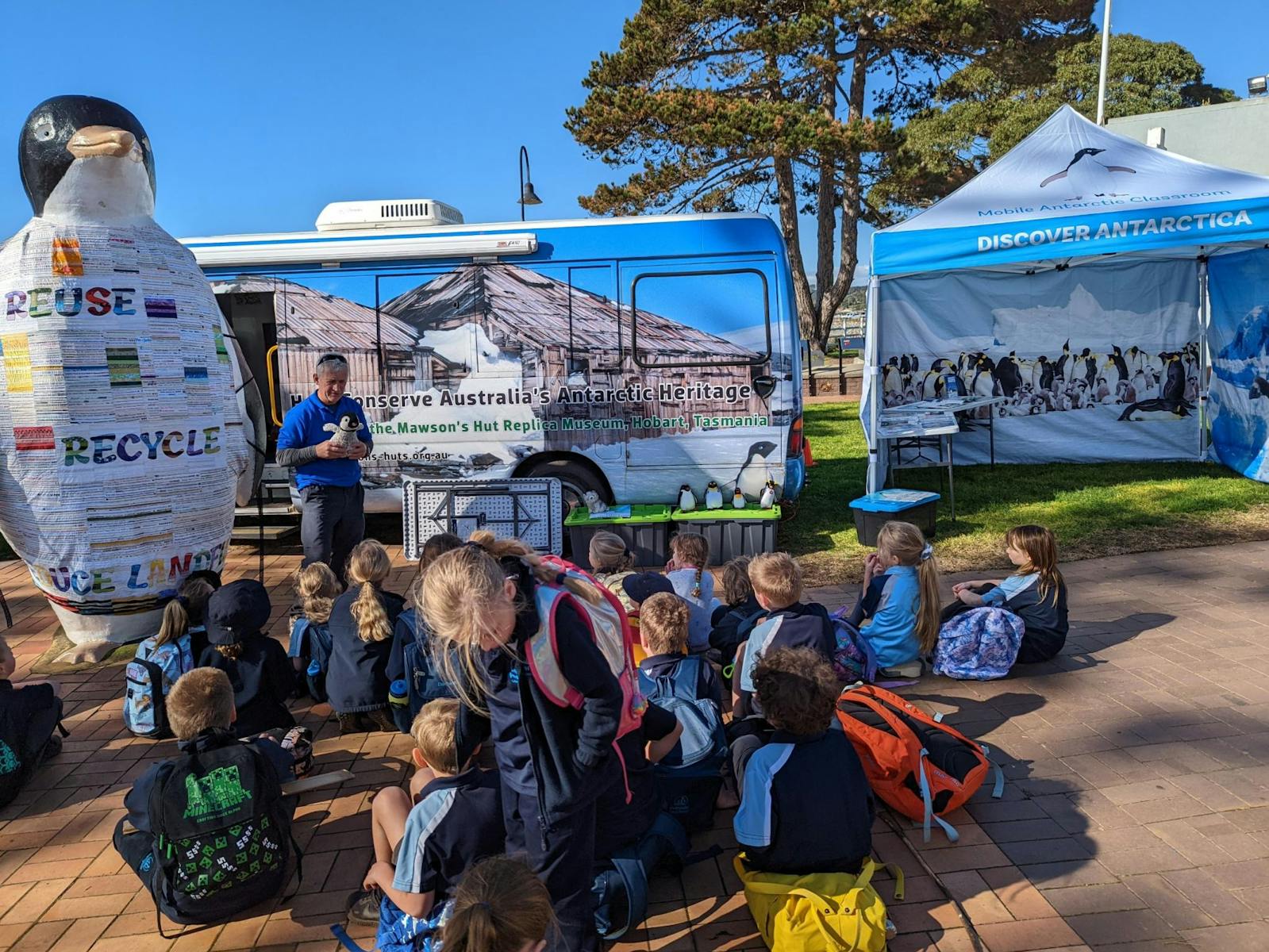 Mawson's Huts Foundation mobile classroom visits Penguin, Tasmania