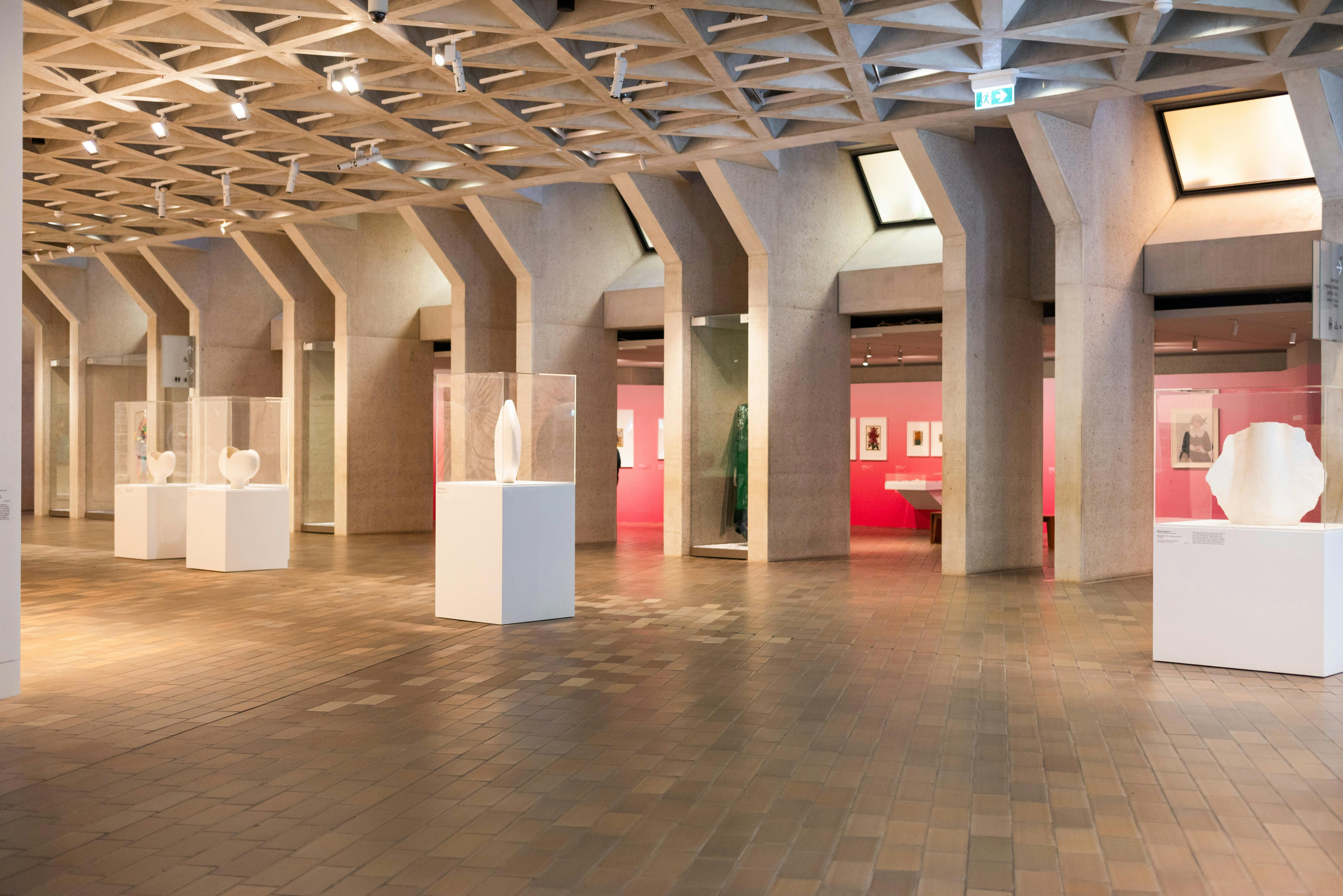 High ceiling architecture of a large gallery space