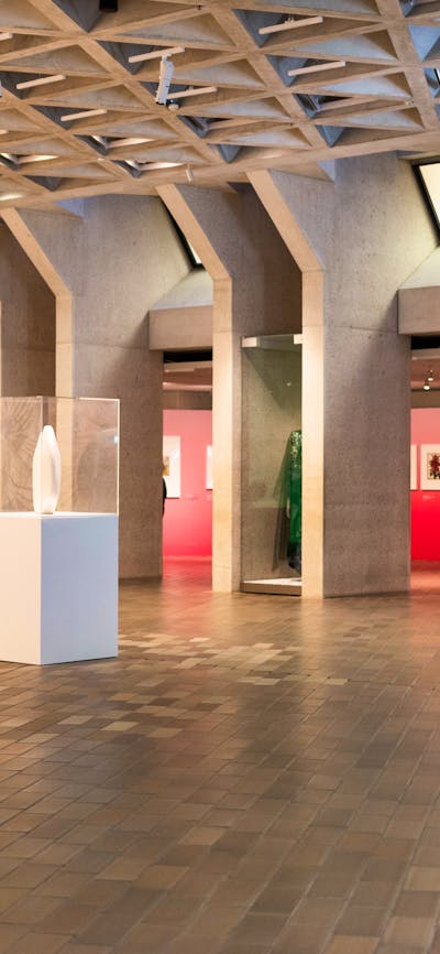 High ceiling architecture of a large gallery space