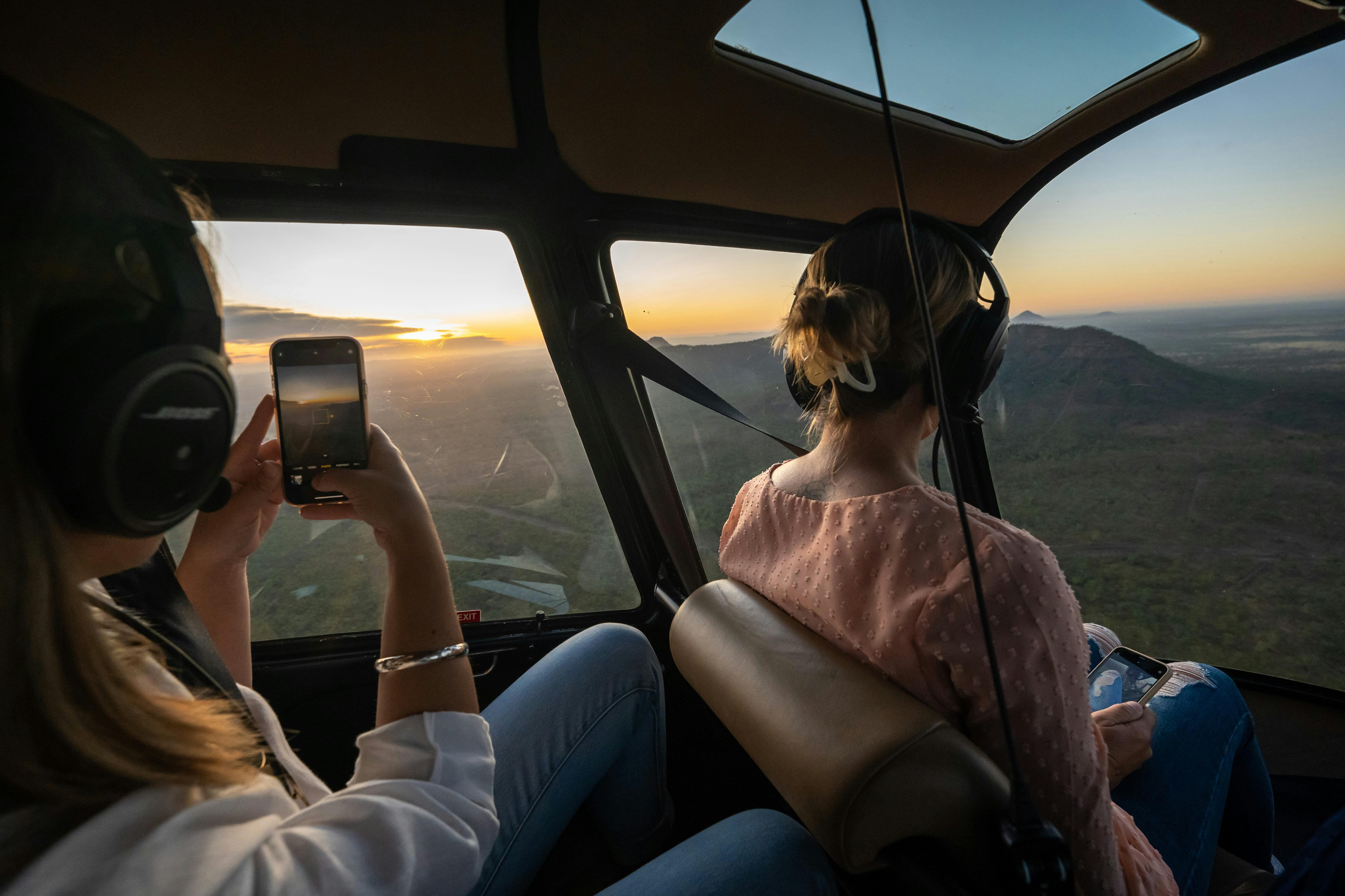 Passengers enjoying one of Bush Heli's Scenic Flights.