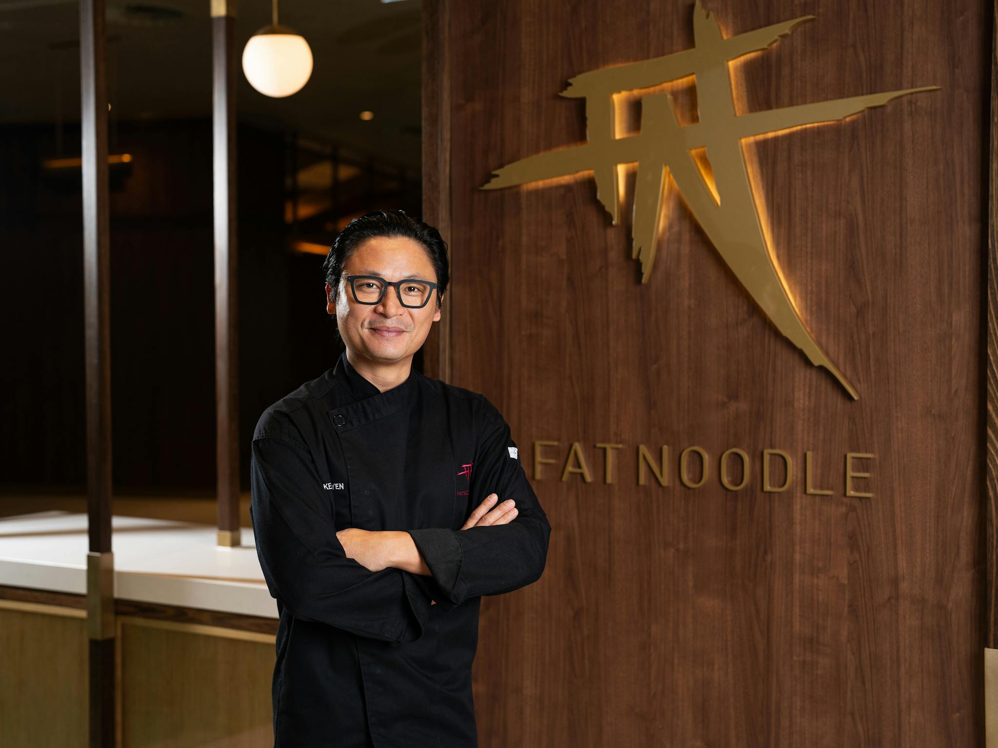 Fat Noodle Executive Chef Luke Nguyen, arms folded in front of new Fat Noodle at The Star Brisbane Fat Noodle Executive Chef Luke Nguyen, arms folded in front of new Fat Noodle at The Star Brisbane