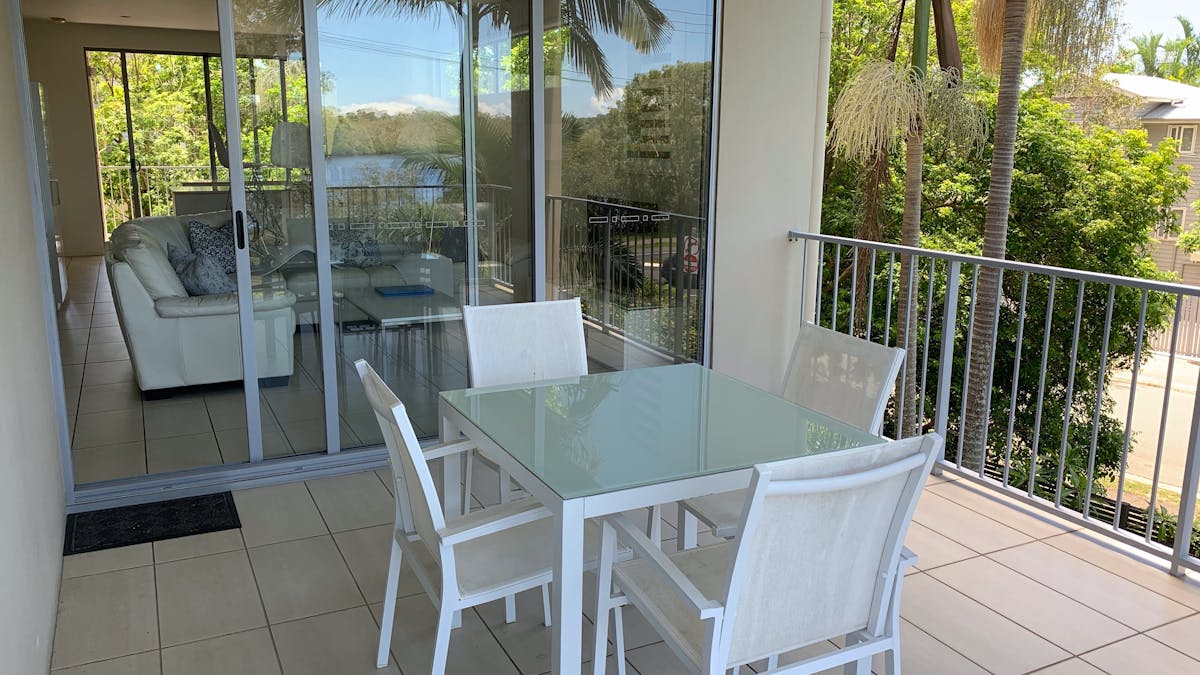 Outdoor balcony perfect for relaxing or dining