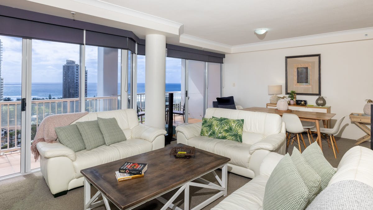 Living room with ocean views
